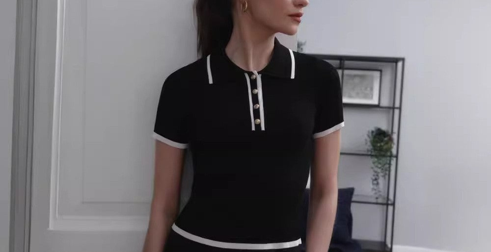 Maglietta Polo Donna - A Ribbed Preppy