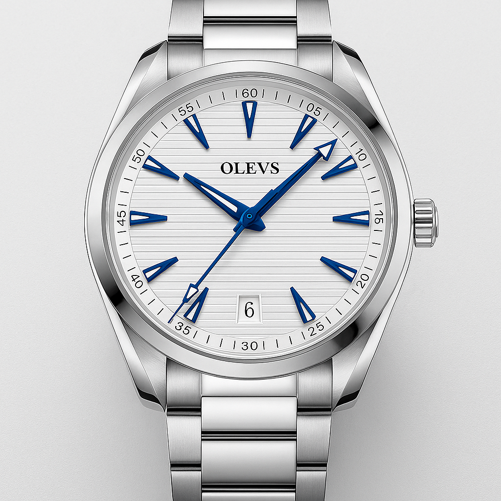 Watch OLEVS Watch White Steel Line