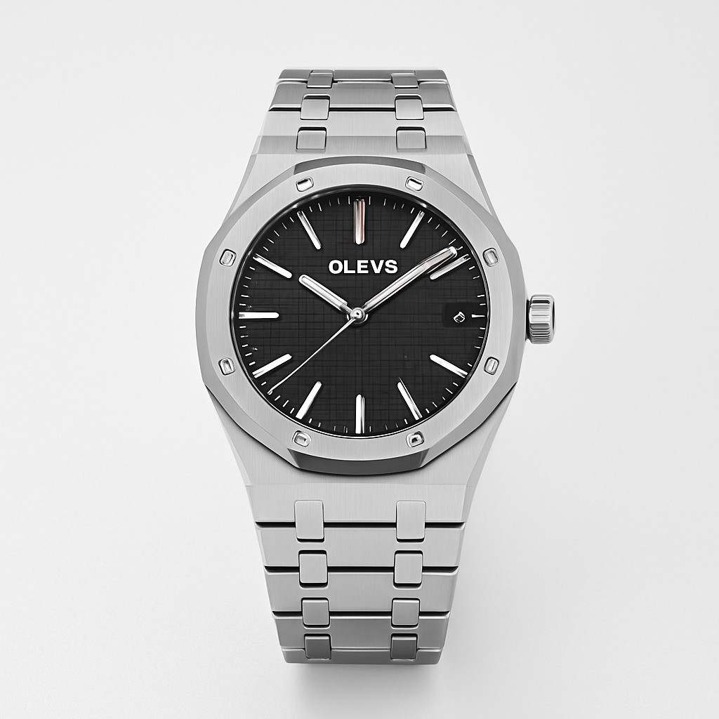 Watch OLEVS Watch Black Steel Prime