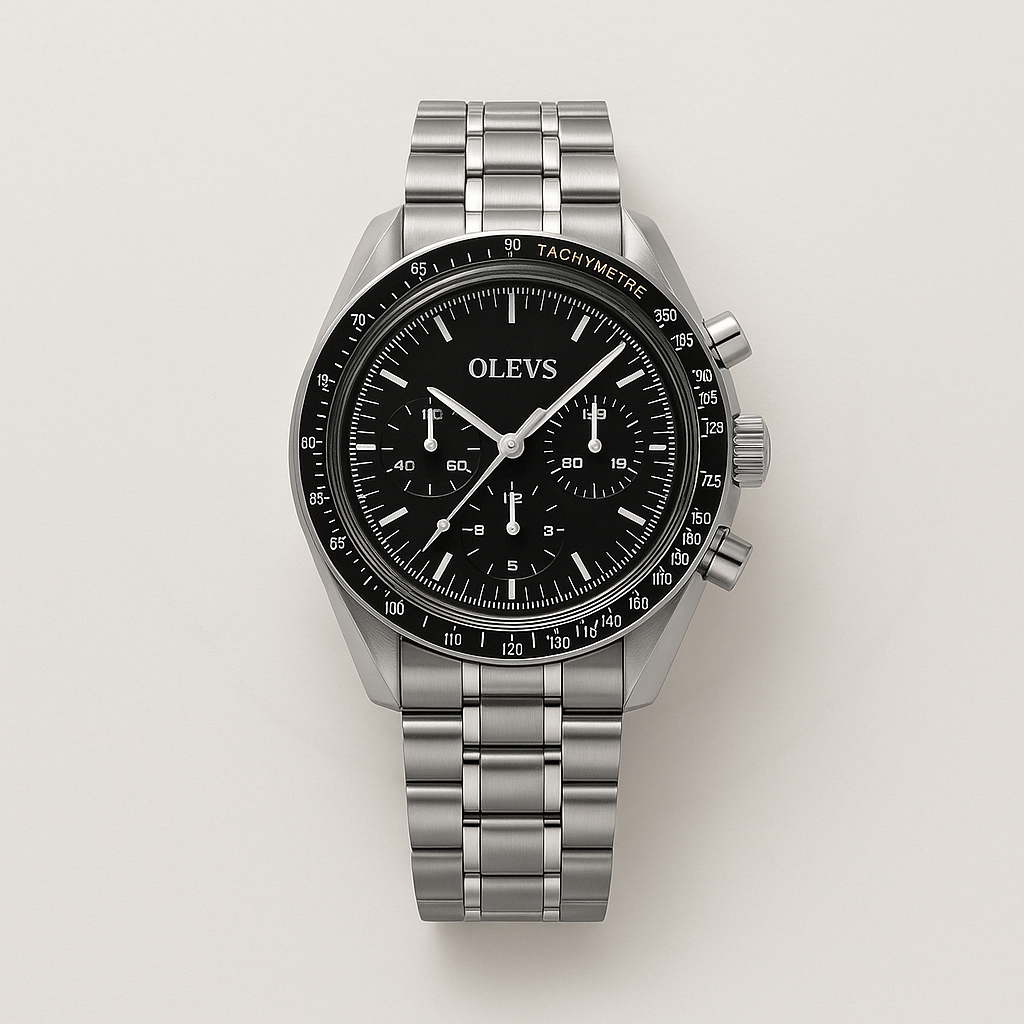 Watch OLEVS Watch Black Steel Line