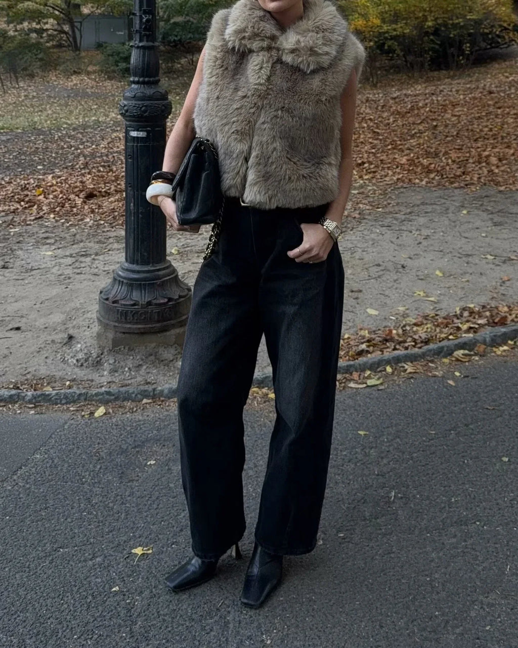 Gilet Smanicato Pelliccia Donna