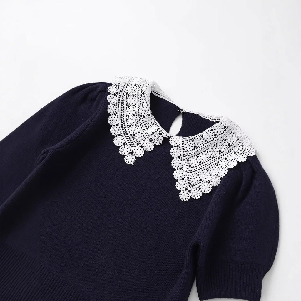 Maglione Donna con Colletto Pizzo