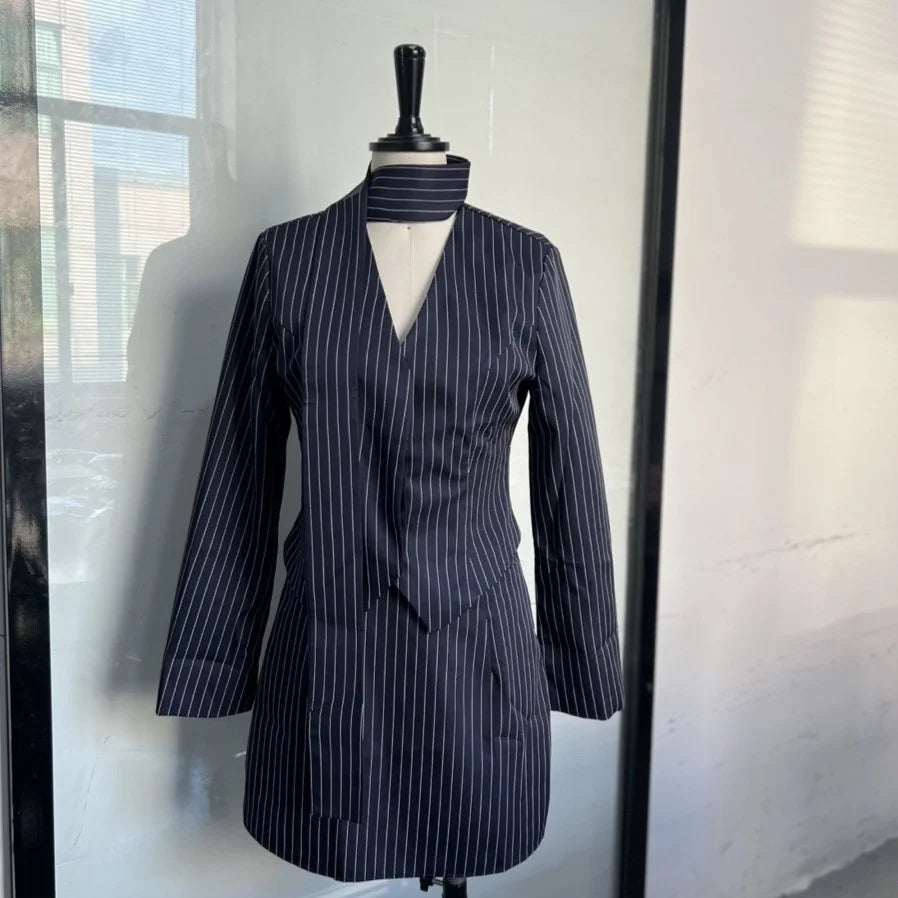 Completo Giacca e Gonna Gessato Donna