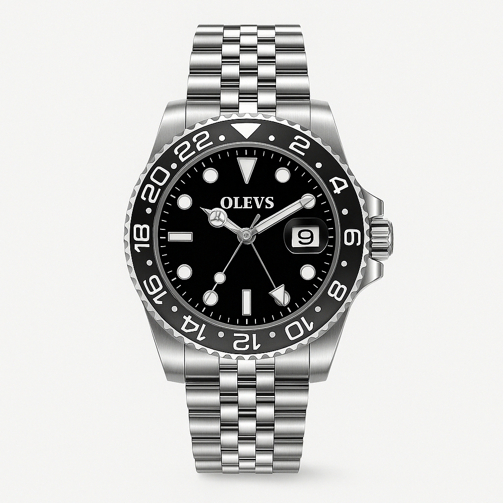 Watch OLEVS Watch Black Steel Studio